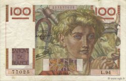 100 Francs JEUNE PAYSAN FRANKREICH  1946 F.28.08 SS