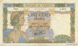 500 Francs LA PAIX FRANCE  1941 F.32.14 TTB+