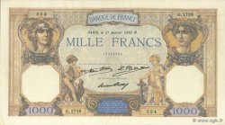 1000 Francs CÉRÈS ET MERCURE FRANCIA  1932 F.37.07 MBC a EBC