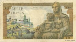 1000 Francs DÉESSE DÉMÉTER FRANCIA  1942 F.40.04 q.BB