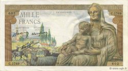 1000 Francs DÉESSE DÉMÉTER FRANKREICH  1942 F.40.10 fVZ
