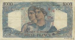 1000 Francs MINERVE ET HERCULE FRANCE  1945 F.41.03 TB