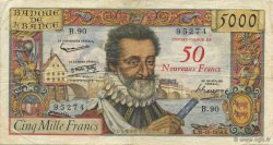 50 NF sur 5000 Francs HENRI IV FRANCIA  1958 F.54.01 BC+