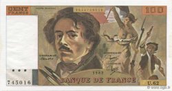 100 Francs DELACROIX modifié FRANKREICH  1982 F.69.06 VZ+