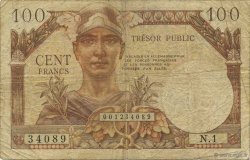 100 Francs TRÉSOR PUBLIC FRANCIA  1955 VF.34.01 MB