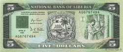 5 Dollars LIBERIA  1991 P.20 UNC