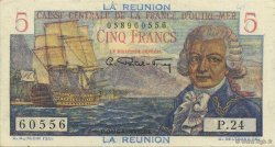 5 Francs Bougainville REUNION INSEL  1946 P.41a fST