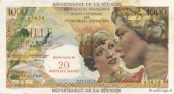 20 NF sur 1000 Francs Union Française REUNION INSEL  1967 P.55a VZ