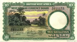 10 Shillings BRITISH WEST AFRICA  1953 P.09a XF+