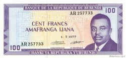 100 Francs BURUNDI  1977 P.29a FDC