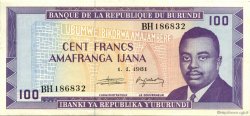 100 Francs BURUNDI  1981 P.29b SUP