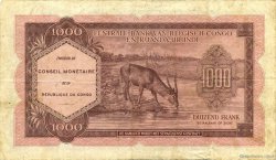 1000 Francs CONGO, DEMOCRATIQUE REPUBLIC  1962 P.002a VF