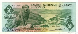 50 Francs CONGO, DEMOCRATIQUE REPUBLIC  1962 P.005a UNC-