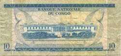10 Makuta CONGO, DEMOCRATIQUE REPUBLIC  1968 P.009a VF