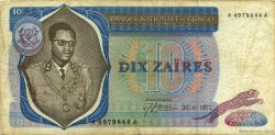 10 Zaïres REPúBLICA DEMOCRáTICA DEL CONGO  1971 P.015a BC
