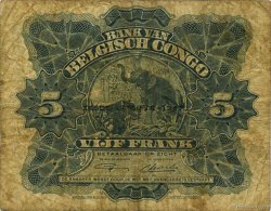 5 Francs BELGIAN CONGO  1947 P.13Ad G