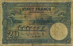 20 Francs BELGIAN CONGO  1950 P.15H G