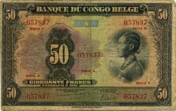 50 Francs BELGISCH-KONGO  1941 P.16a fS