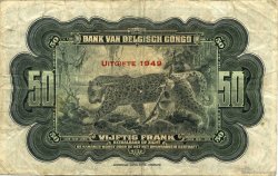 50 Francs BELGIAN CONGO  1949 P.16g VF