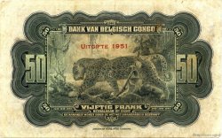 50 Francs BELGIAN CONGO  1951 P.16i VG