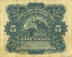 5 Francs BELGIAN CONGO  1953 P.21 F+