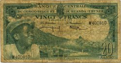 20 Francs BELGIAN CONGO  1957 P.31 G