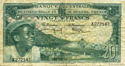 20 Francs BELGIAN CONGO  1957 P.31 F+