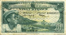 20 Francs BELGIAN CONGO  1957 P.31 VF