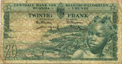 20 Francs BELGIAN CONGO  1959 P.31 G