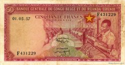 50 Francs CONGO BELGA  1957 P.32 BB