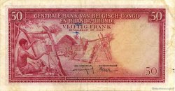 50 Francs BELGA CONGO  1957 P.32 BC+