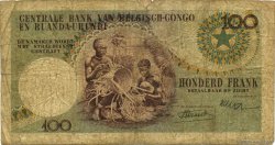 100 Francs BELGIAN CONGO  1955 P.33a G