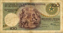 100 Francs BELGIAN CONGO  1956 P.33b F-