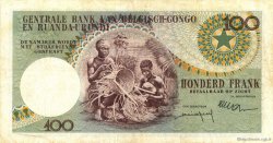 100 Francs BELGA CONGO  1959 P.33b BC+