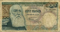 100 Francs CONGO BELGE  1960 P.33c B
