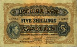 5 Shillings EAST AFRICA  1949 P.28b VF