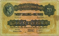 20 Shillings - 1 Pound EAST AFRICA (BRITISH)  1951 P.30b F