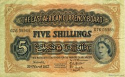 5 Shillings EAST AFRICA  1953 P.33 VF