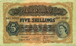 5 Shillings EAST AFRICA (BRITISH)  1954 P.33 VF
