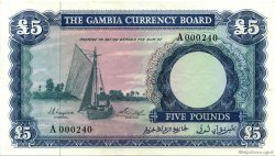 5 Pounds GAMBIA  1965 P.03a SPL a AU