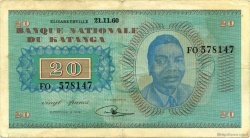 20 Francs KATANGA  1960 P.06a VF