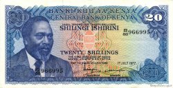 20 Shillings KENYA  1977 P.13d XF+
