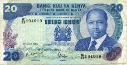 20 Shillings KENYA  1985 P.21d VF