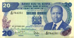 20 Shillings KENYA  1986 P.21e SPL