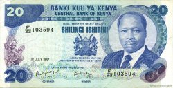 20 Shillings KENYA  1987 P.21f XF