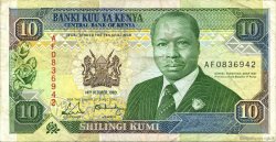 10 Shillings KENYA  1989 P.24a MB