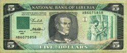 5 Dollars LIBERIA  1989 P.19 BC+