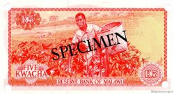5 Kwacha Spécimen MALAWI  1973 P.11s UNC