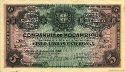 5 Libras Annulé MOZAMBIQUE Beira 1934 P.R32c MBC