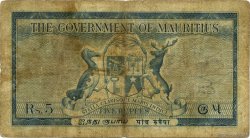 5 Rupees MAURITIUS  1954 P.27 RC+